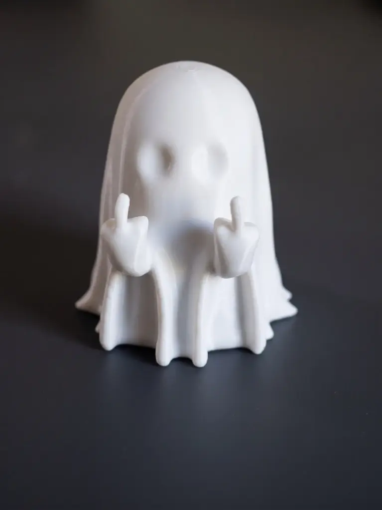 Fantasminha Dedo do Meio – Decoração Geek / Mesa Estátua 3D